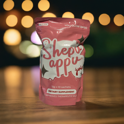 🍏 Shepu Appu Juice by You Glow Babe – Shape Up with L‑Carnitine, Garcinia Cambogia, Glutathione & Vitamin C (10 Sachets)