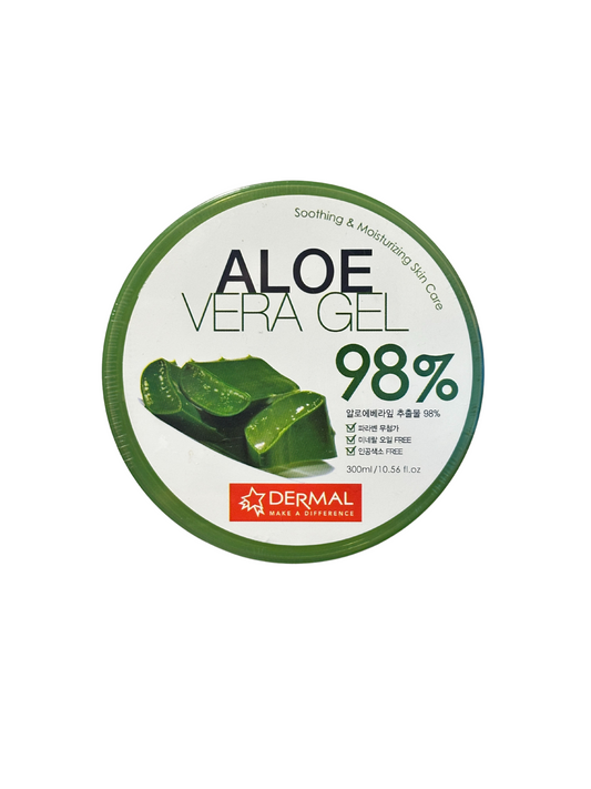 Dermal Aloe Vera Gel 98% in jar for soothing and moisturizing skin