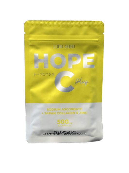 Luna Aura Hope C Plus Sodium Ascorbate with Japan Collagen & Zinc 500mg 30 Capsules