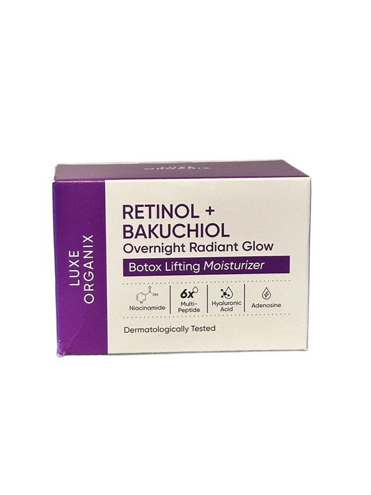 Luxe Organix Retinol + Bakuchiol Overnight Radiant Glow Botox Lifting Moisturizer