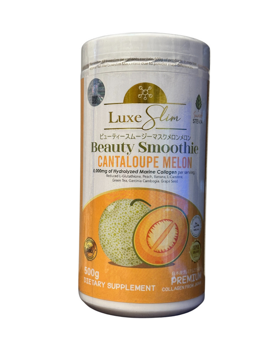 Luxe Slim Beauty Smoothie in Cantaloupe Melon flavor for wellness and skin support