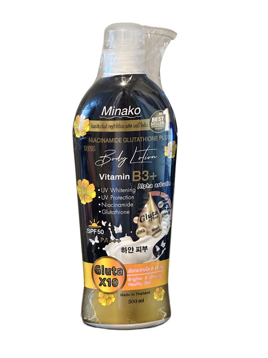 Minako Body Lotion Niacinamide + Glutathione 500ml – Tindahan PH